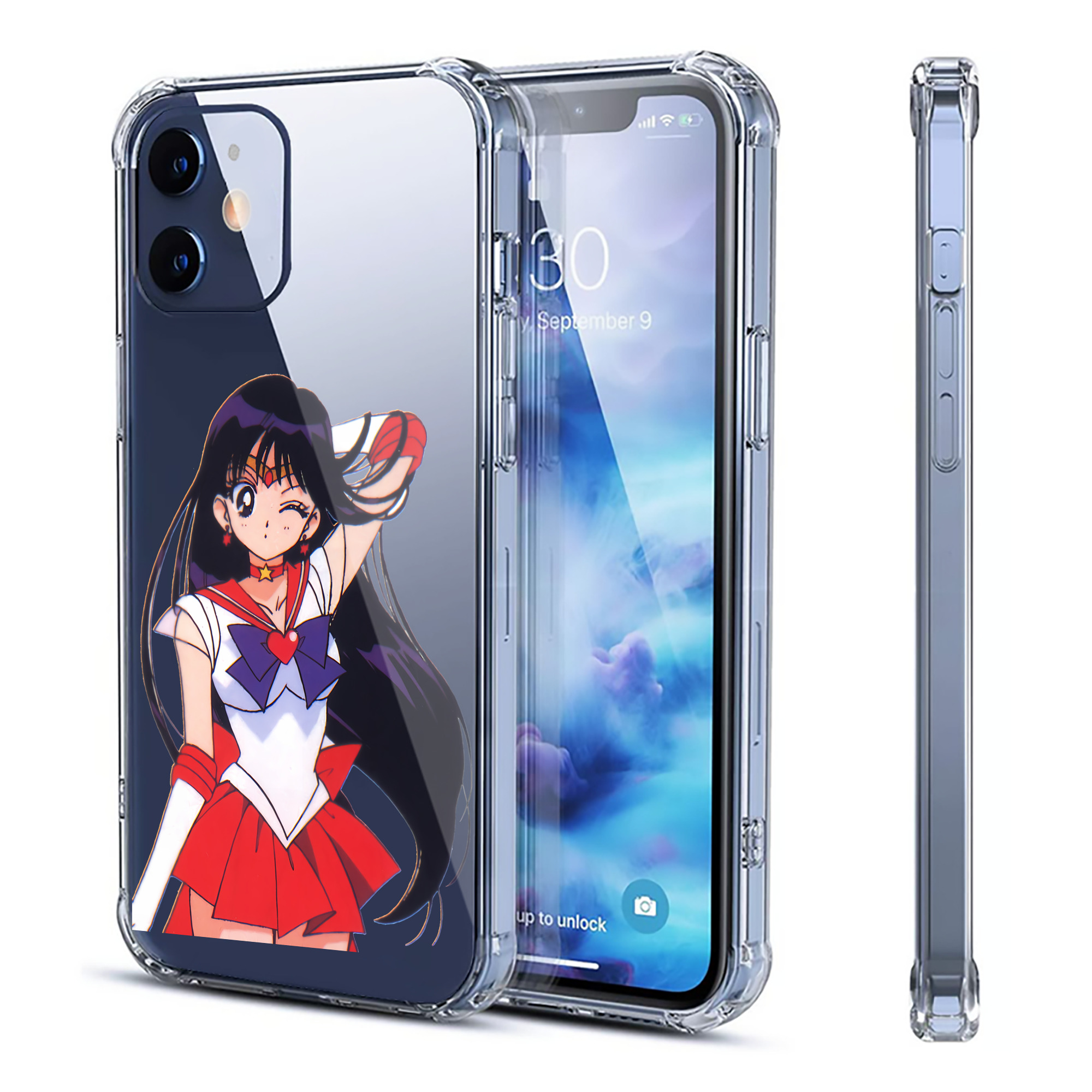 （画像用） 美少女戦士セーラームーン 火野レイ ひの レイ Sailor Moon Hino Rei （セーラーマーズ,Sailor Mars） 【iPhone 12シリーズ対応】透明スマホケース（クリアソフトケース）